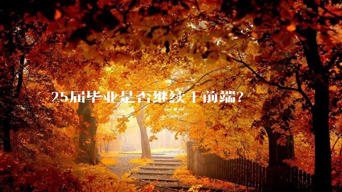 25届毕业是否继续干前端？
