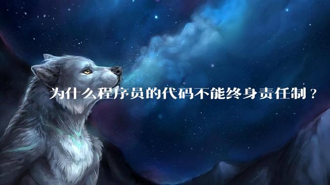 为什么程序员的代码不能终身责任制?